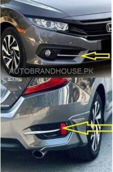 Honda Civic 2017-2021 Facelift Fog / Reflector Light Chrome Trims