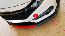 Honda Civic X 2017-2021 Front Bumper Splitter (Carbonfibre+RedLip)