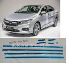 Honda City 2022 Chrome Weather Strips 08 Pcs Material: Stainless Steel 08 Pcs Double Tape Fitting No Alteration Required