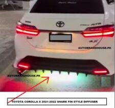 Toyota Corolla X 2021-2022 Shark Fin Style Rear Bumper Diffuser Gloss Black