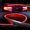 Universal LED Spoiler Rear Spoiler Lip Kit Carbonfibre Texture Good Surface Finish No need to paint flexible Can be installed on any car Double Tape Fitting