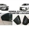 Honda City 2009-2010-2011-2012-2013-2014-2015-2016-2017-2018-2019-2020 Rear Window Quarter Louvers 02 Pcs Double Tape Fitment No alteration